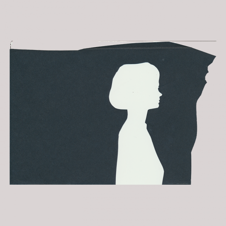 
        Front of silhouette, with girl looking right.